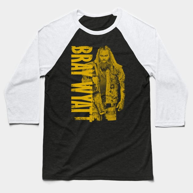 Bray Wyatt Yellow Vintage Baseball T-Shirt by ROYFRESHN DRAW